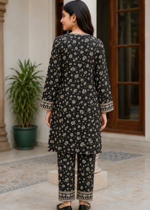 Black Kurta Set for Girl