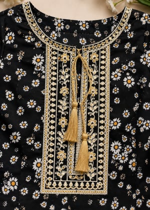 Black Kurta Set for Girl